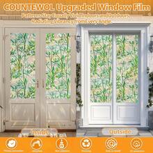 Window Privacy Film Stain Glass Window Film Rainbow Window Film Window Clings Non-Adhesive Reusable Ornamental For Bedroom (Leaf Rainbow, 17.5 X 78.7 In) - Cầu vồng lá - Xem 5