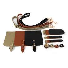 7pcs Crochet Bag DIY Kit, Includes PU Leather Bottom + Strap + Flap With Buckle & Snap + Edging + Hardware, Suitable For Beginner Handmade Weaving, DIY Handbag Making, Handbag Making Supplies, Handmade Women Handbag, Handbag Making Materials - A - View 7