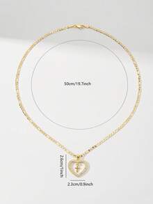 Dây chuyền thánh giá dành cho nữ với khung hình trái tim và đá Zirconia đính kèm, nhỏ nhắn và tinh tế với kết cấu mịn, đá Zirconia lấp lánh và chắc chắn, lý tưởng để làm quà tặng và đeo hàng ngày, tượng trưng cho sự bảo vệ và tình yêu. - Vàng - Xem 7