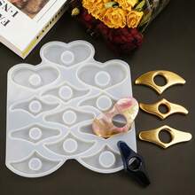 1pc Resin Finger Bookmark Mold, 12 Cavity Epoxy Casting Resin Bookmark Mold, Finger Thumb Book Page Clip Resin Music Note Clip Book Accessory, For Handmade DIY Reading Lovers - Milky White/silicone - View 5