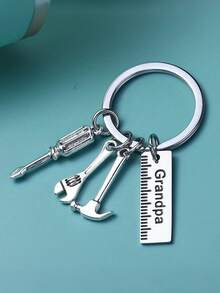 1 pieza Herramienta decorativa de acero inoxidable DIY - Martillo, Destornillador, Llave inglesa Colgante de metal; Regalo práctico para papá, abuelo, abuelo; Ideal para el Día del Padre y Acción de Gracias. - Multicolor - Ver 7
