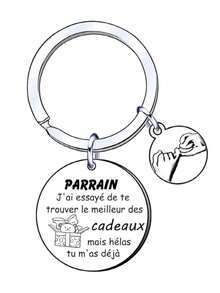 Godfather Gift Keychain, Godfather Gift Birthday Gift, Casual Relaxed Party Cute Street Elegant Zinc Alloy Party - Silver - View 8