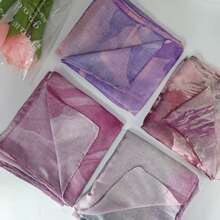 1pc Tie-Dye Casual Polyester Printed Scarf, All Season - Lilac Purple - View 4