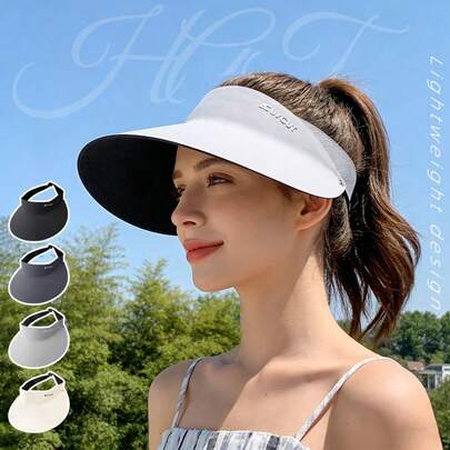 女士冰丝无缝一体式防晒帽，顶部镂空，宽大帽檐可折叠，有效防晒防紫外线。夏季新款防晒帽，佩戴无冰感，有效防护紫外线。女士宽大帽檐，顶部镂空设计，防晒效果更佳。