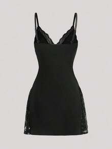 2 Pieces Of Lace Bow Decoration Romantic Side Camisole Vest Pajamas - XXL - 查看 8
