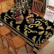 1 szt. Obrus w stylu pałacowym w stylu vintage, wzorzysty – 100% poliester, prostokątny, tkany, odpowiedni do domu, kuchni, jadalni, na przyjęcie, piknik, randkę, wesele, imprezę tematyczną, do użytku wewnątrz i na zewnątrz - Wielokolorowe - Zobacz 3
