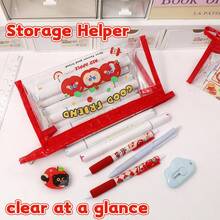 Hộp đựng bút hình quả táo trong suốt, túi đựng văn phòng phẩm chống thấm nước dung tích lớn dễ thương, túi đựng đồ dùng học tập cho học sinh, túi đựng bút hình hoạt hình. - hộp đựng bút Apple Pencil - Xem 5