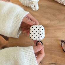 简约白色波点挂环耳机保护套，兼容苹果Pro 3/Pro 2/Pro 4/3/2，时尚女士耳机保护套，简约耳机保护套，苹果耳机保护套，苹果耳机套 - 白色 - 查看 7