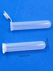 10个多用途透明塑料储物管，带盖，便携式容器，带刻度，总容量10毫升，适用于缝纫针、珠子、学生实验用品、小零件收纳，是DIY新手、学生、妈妈、手工爱好者的理想之选。 - 白色 - 查看 9