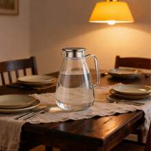 2200ml Transparent Glass Cold Water Pitcher / High Borosilicate Heat-Resistant Iced Water Carafe / Large Capacity Juice Pitcher For Home Use - Clear - View 3