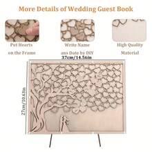 1 Set Heart-Shaped Signature Guestbook, Couples Embracing Under Love Tree, Gift For Newlyweds, Symbol Of Love, Beautiful Wedding Decor, Party Supplies, Guest Signature Book - View 2
