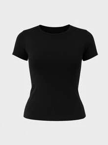 Set Of 3 Women's Basic Elegant Double Layer Supplex High Compression Blouses For Gym Wear - 瑪薩拉紅,白色和黑色 - 查看 4