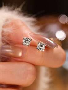 一对奢华牛头四爪莫桑石耳环，925纯银首饰，女士礼品 - 牛頭耳環 - 查看 2