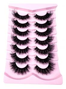 7 Pairs Fluffy Lashes, Suitable For Daily Makeup, Can Be Given As Gift To Girlfriend - Black - View 3
