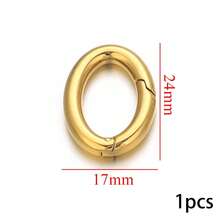 1 Bộ khóa lò xo bằng thép không gỉ 304, hình bầu dục/trái tim/hình chữ nhật dài, mạ vàng và bạc, thích hợp để tự làm vòng cổ, vòng tay và trang sức, chống dị ứng và chống oxy hóa. - Khóa cài (#2631) - Xem 12