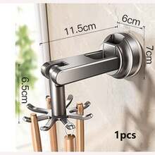 2 móc treo không cần khoan, siêu dính, thích hợp cho nhà bếp gia đình. Chất liệu: Nhựa ABS. - Bạc - Xem 11