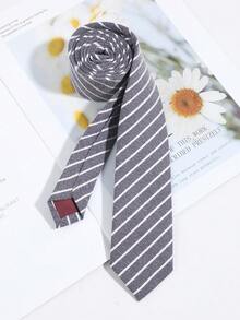 1条男士时尚休闲条纹领带，适合日常穿着、通勤、派对搭配 - 彩色 - 查看 8