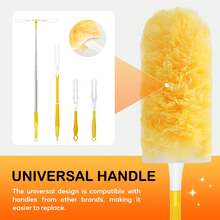 30pcs Replacement Dusting Refills, Compatible With Dusters Cleaning, Includes 1 Handle Disposable Dusting Refills, 360 Dusting Duster Cleaning Kit For Ceiling Fans, Blinds, Furniture - Orange Color - View 8