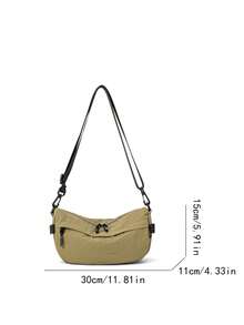 1-delad solid vattenavvisande nylon lättviktig dragkedja stängd casual axelremsväska för män och daglig pendling - Multifärgad - Visa 3