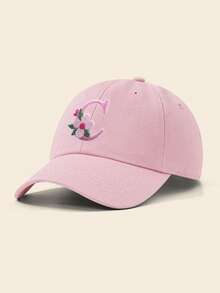 1pc Kids Pink Letter Embroidered Baseball Cap, Casual Adjustable Sun Hat Suitable For Daily & Outdoor Wear - 1PC - View 20
