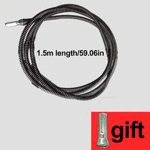 1pc 10mm Thick Drain Auger Adapter, Plumbing Drain Cleaning Spring, Unclog Sink, Toilet, Pipe Blockage Removal Tool, Cleans Clogged Drains, Bathroom Sinks And Pipes, Removes Hair And Debris (Drill Not Included) - A - View 10