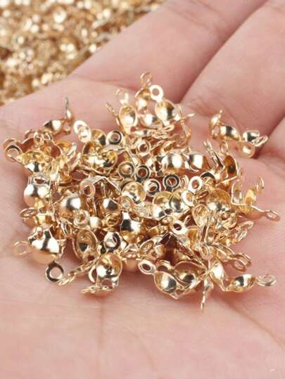 50 hạt thép không gỉ, vòng xoắn và đầu nối để tự làm vòng cổ, vòng tay và trang sức.