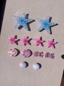 12pcs Casual Sandal Accessories DIY Detachable Ocean Creature Shoe Charms, Suitable For Women's Sandals, Fun Personalized Shoe Decoration, Perfect Gift For Holidays And Parties - Multicolor - View 7