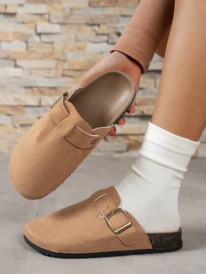 Women's Spring/Summer Slip-On Mule Slippers, Fashionable Closed Toe House Shoes For Vacation