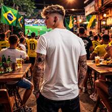 Unisex Printed T-Shirt Brazil World Cup 2026 100% Premium Cotton Streetwear T-Shirt World Cup Oversized Casual Shirt Brazilian Fans Road To The Hexa - 白色 - 查看 2