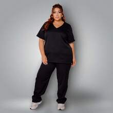 Premium Veterinary Dentist/Medical Hospital Scrub Pajama Set - 黑色 - 查看 9