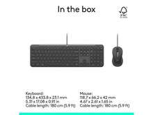 Logitech Signature Slim Wired Combo MK625 Optical Wired Mouse Graphite - 查看 2