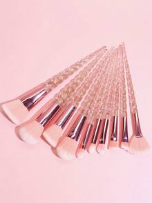 YZIMENG 10-Piece Professional Makeup Brush Set, Blush Brush, Loose Powder Makeup Brush, Beauty Tools, Pink Rose Red Eye Makeup Brush Set - Multicolor - View 3