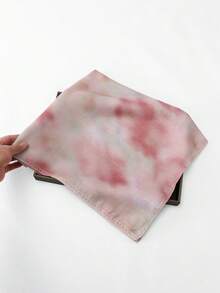 1条女士宽边橙色花卉印花围巾，轻盈透气柔软水彩印花头巾披肩，优雅百搭日常头巾，适合所有季节 - 彩色 - 查看 7