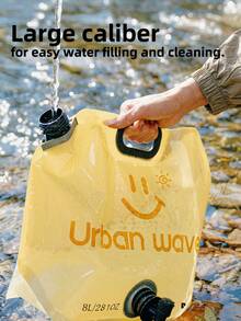 URBANWAVE URBANWAVB 1/4件装 8升大容量可折叠水袋 - 耐用手持式水袋，带高流量水龙头，户外徒步露营应急便携式节省空间水袋 - 8L/2.11加侖/281oz - 查看 7