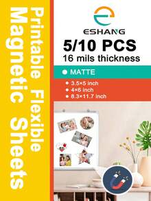 Printable Magnetic Sheets For Inkjet Printers, Matte White 16mil Thickness, Flexible Magnet Photo Paper For Refrigerator DIY Crafts - MATTE - View 1