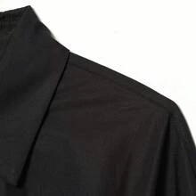 Áo kiểu nữ màu đen ôm eo, xếp ly, phối ren, thích hợp mặc đi làm hoặc đi làm vào mùa xuân/hè 2026. - màu đen - Xem 5