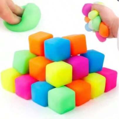 柔软可捏的方块橡皮泥，湿润慢回弹，超柔软质地，减压挤压玩具，青少年解压玩具，毛绒玩具，返校用品，办公室、教室和家庭使用，冬季用品，感恩节，圣诞节，沙特国庆日，生日，节日，新年，情人节，送给男朋友/女朋友的礼物，成人适用