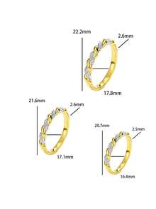 1枚S925纯银优雅扭绳设计戒指，百搭休闲指节/中指戒指，简约奢华感，适合聚会和优雅佩戴 - 麻花 - 查看 6
