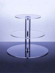 亚克力圆形蛋糕展示架，多层甜点食品架，适用于婚礼、生日派对、纸杯蛋糕展览 - 查看 6