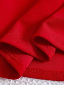 Vestido Regata Feminino com Laço Decorativo Irregular, Verão - Vermelho - Visão 6