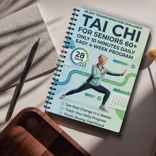 Tai Chi Practice Book Suitable For Elderly And Beginners - Spiral Bound, Includes Progressive Daily Exercises, Gentle Fitness Routines, Training And Practice, Step-By-Step Tai Chi Guide - A - View 1