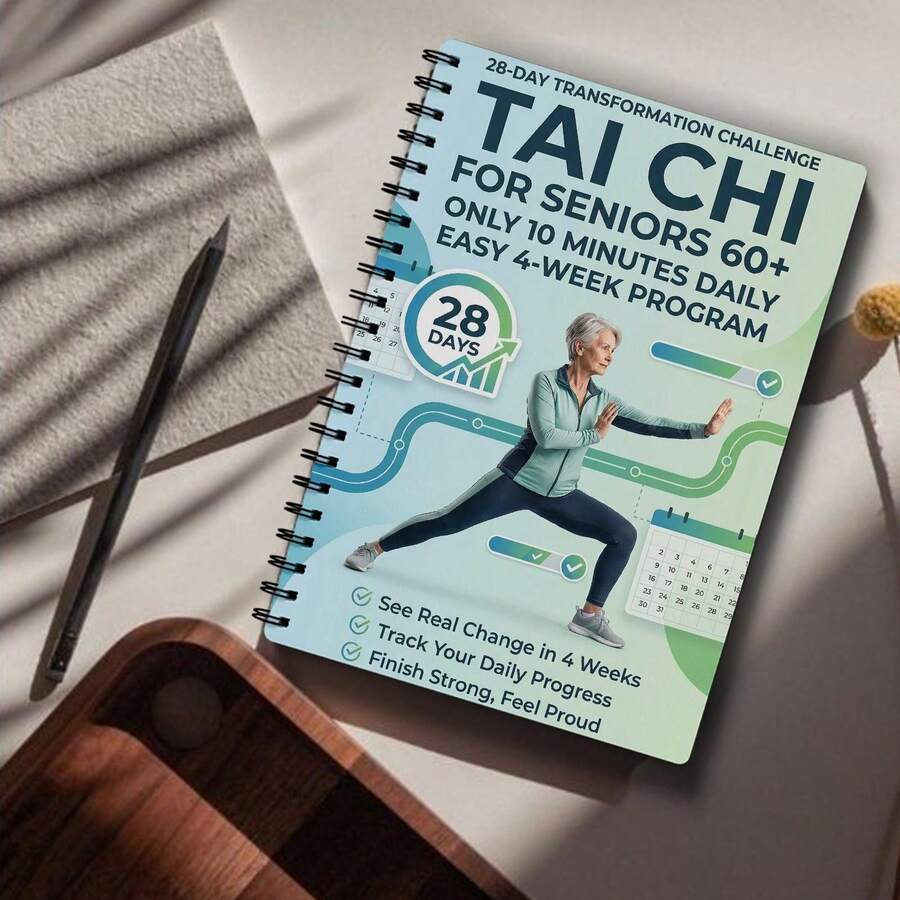 Tai Chi Practice Book Suitable For Elderly And Beginners - Spiral Bound, Includes Progressive Daily Exercises, Gentle Fitness Routines, Training And Practice, Step-By-Step Tai Chi Guide - A - View 1
