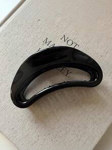 4pcs/1pc 4.60in/11.7cm Black, Red, Champagne, Leopard Print Glossy Semi-Circle Large Plastic Hair Clips, Fashionable Versatile Elegant Minimalist Solid Color Hair Accessories Suitable For Daily Wear, Casual, Party, Commute, Vacation, Ponytail, Bun, Face Washing, Makeup, Outfit Matching Summer Beach Claw Clips Vacay Hair Claws,Holiday,Travel - Multicolor - View 5