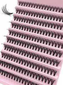 200 piezas de racimos rizados por separado, alta capacidad 40D D-Curl 8-16mm DIY Lash Clusters, apariencia natural y extra gruesa, delgada, ultra suave, ultra ligera, pestañas postizas individuales reutilizables segmentadas, kit de extensión de pestañas, adecuado para todos - C - Ver 5