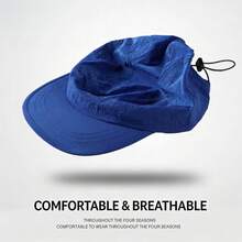 1pc Casual Polyester Wind-Resistant French Style Cap, All Season - Blue - View 2
