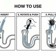 1支1米超软金属管道疏通器，强力疏通水槽、马桶、浴缸堵塞物，可重复使用人体工学手柄管道疏通器，适用于浴室厨房管道堵塞。 - 管道疏通器1Pc - 查看 7