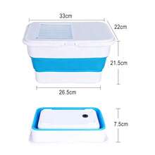 13L Cubo de pesca plegable con tapa con cierre, contenedor multiusos para cebo vivo - Azul - Ver 2