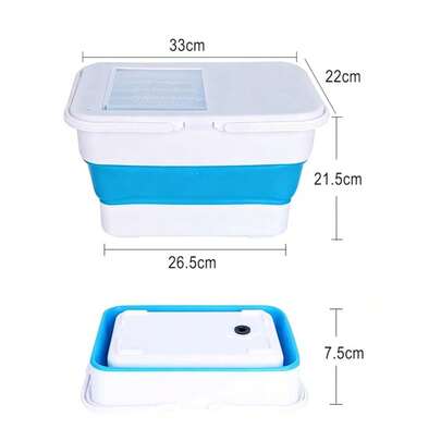 Thùng đựng cá gấp gọn 13L có nắp khóa, hộp đựng đa năng dùng để đựng mồi sống.