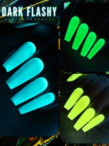 YOKEFELLOW 6瓶10毫升夜光凝胶指甲油，霓虹绿、黄、橙色美甲凝胶套装，派对美甲，可卸除UV/LED美甲沙龙美甲沙龙DIY，居家亦可作为节日礼物 - 彩色 - 查看 3