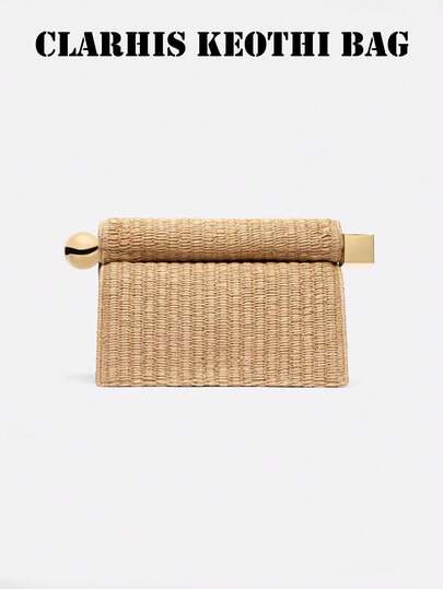 This Simple Yet Stylish Solid-Color Evening Bag Features A Clasp Design, Exuding A Luxurious Feel. It's A Fashionable Women's Evening Bag That Can Hold Everyday Essentials Such As Lipstick, Keys, And Cosmetics. It Also Makes An Excellent Gift For Friends And Family.